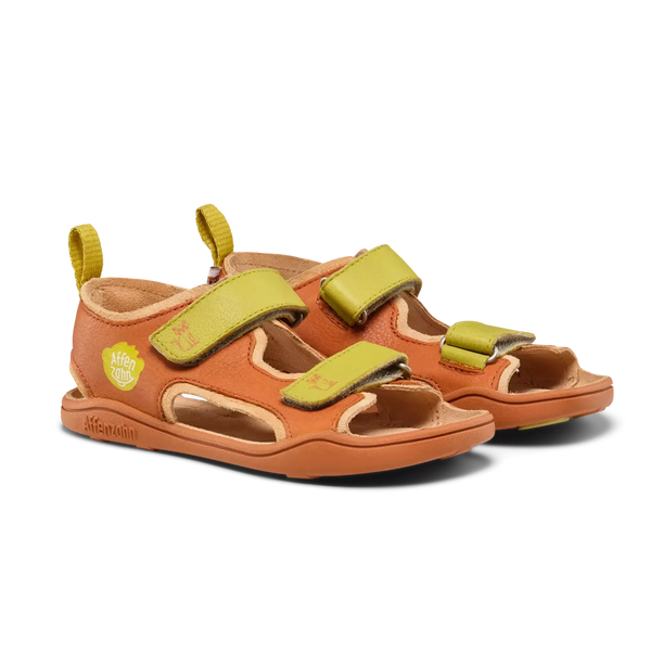 Affenzahn Sandalen Leder Airy - Katze, Orange - Makimo - Smart Kids