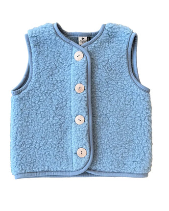 Alwero Weste „PO“ Junior – Ultraleichte Wollweste aus 100 % Wolle (ICY BLUE) - Makimo - Smart Kids