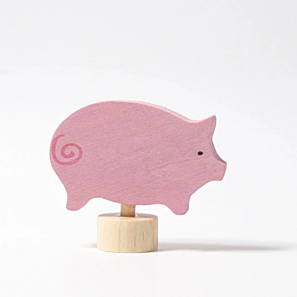 GRIMM'S Steckfigur Schwein - Handbemalte Holzfigur für Festtagsringe - Makimo - Smart Kids