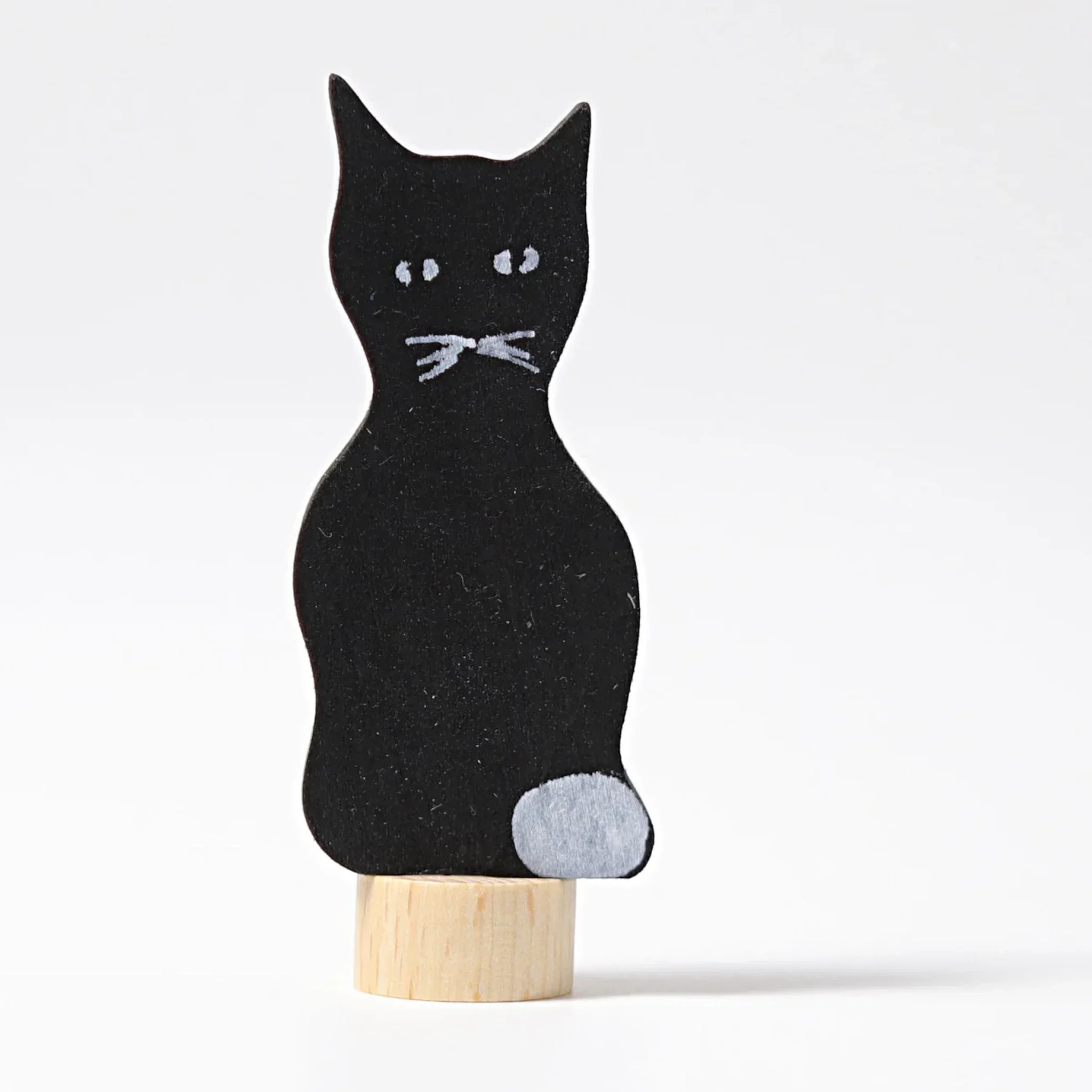 GRIMM'S Steckfigur schwarze Katze - Handbemalte Holzfigur für Festtagsringe - Makimo - Smart Kids