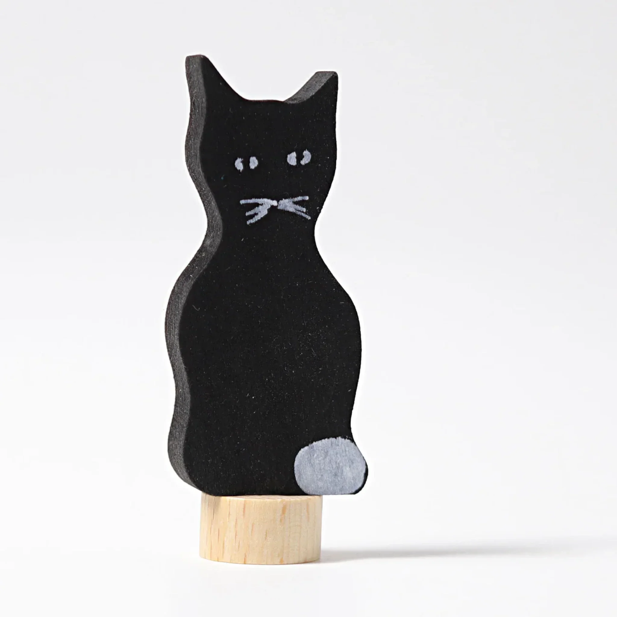 GRIMM'S Steckfigur schwarze Katze - Handbemalte Holzfigur für Festtagsringe - Makimo - Smart Kids