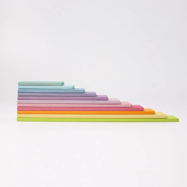 GRIMM'S Bauplatten Pastell – 11-teilig, farbig lasiertes Lindenholz - Makimo - Smart Kids