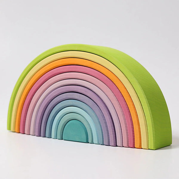 GRIMM’S Großer Regenbogen Pastell – 12-teiliger Stapelklassiker in sanften Farben - Makimo - Smart Kids
