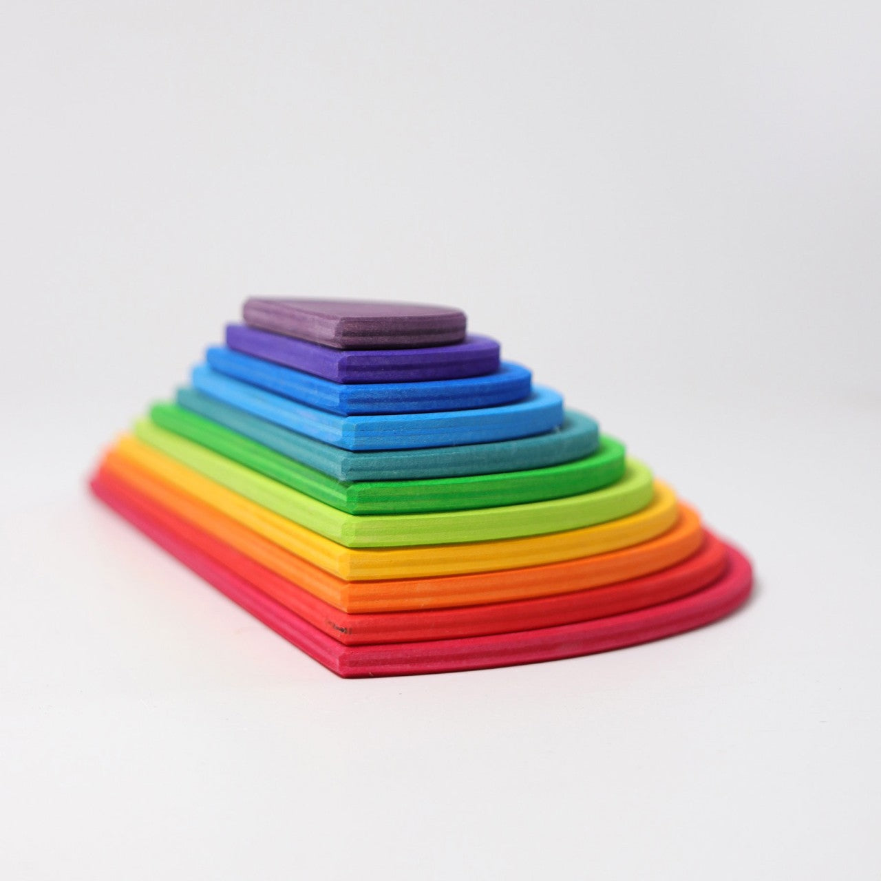 GRIMM’S Regenbogen Halbkreise – 11-teiliges Bodenlegespiel aus farbig lasiertem Birkensperrholz