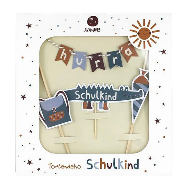 ava&yves - Cake Topper Krokodil (Serie Adventure) – Schulkind