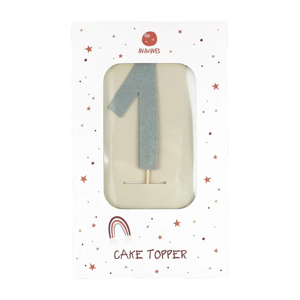 ava&yves - Cake Topper mit Glitzer - Zahlen 1-9 (Serie Under the Sea)