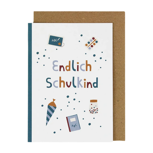 ava&yves - Klappkarte "Endlich Schulkind" - Türkis
