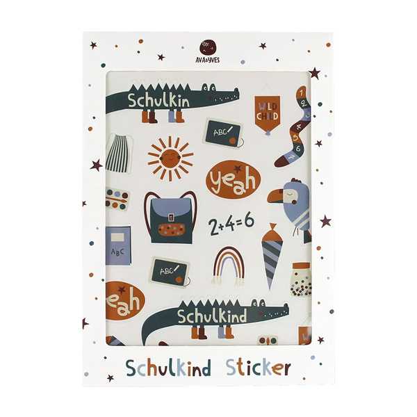 avy&yves - Klebe-Sticker Schulkind „Adventure“ – A5 Stickerbogen zum Schulanfang
