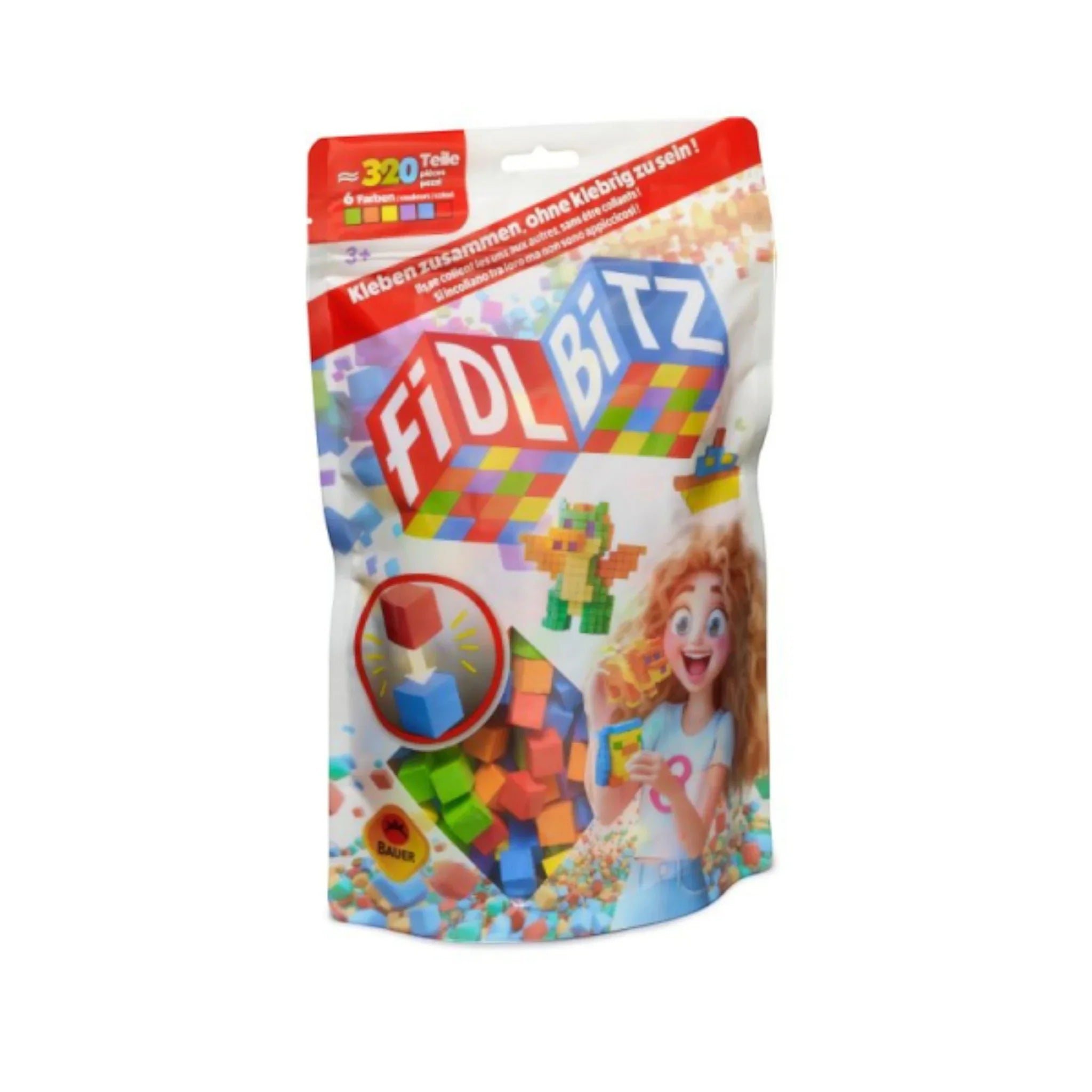 FidlBitz Bag of Bitz - 320 Sensorikwürfel Fidget Spielzeug 6 Farben