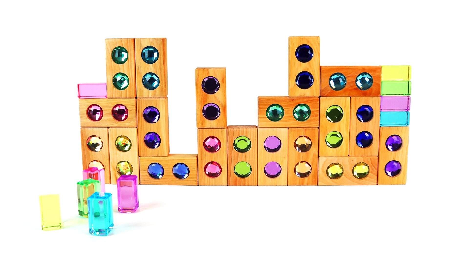 Bauspiel Pastellfarbstraße mit Lichtbauwürfel