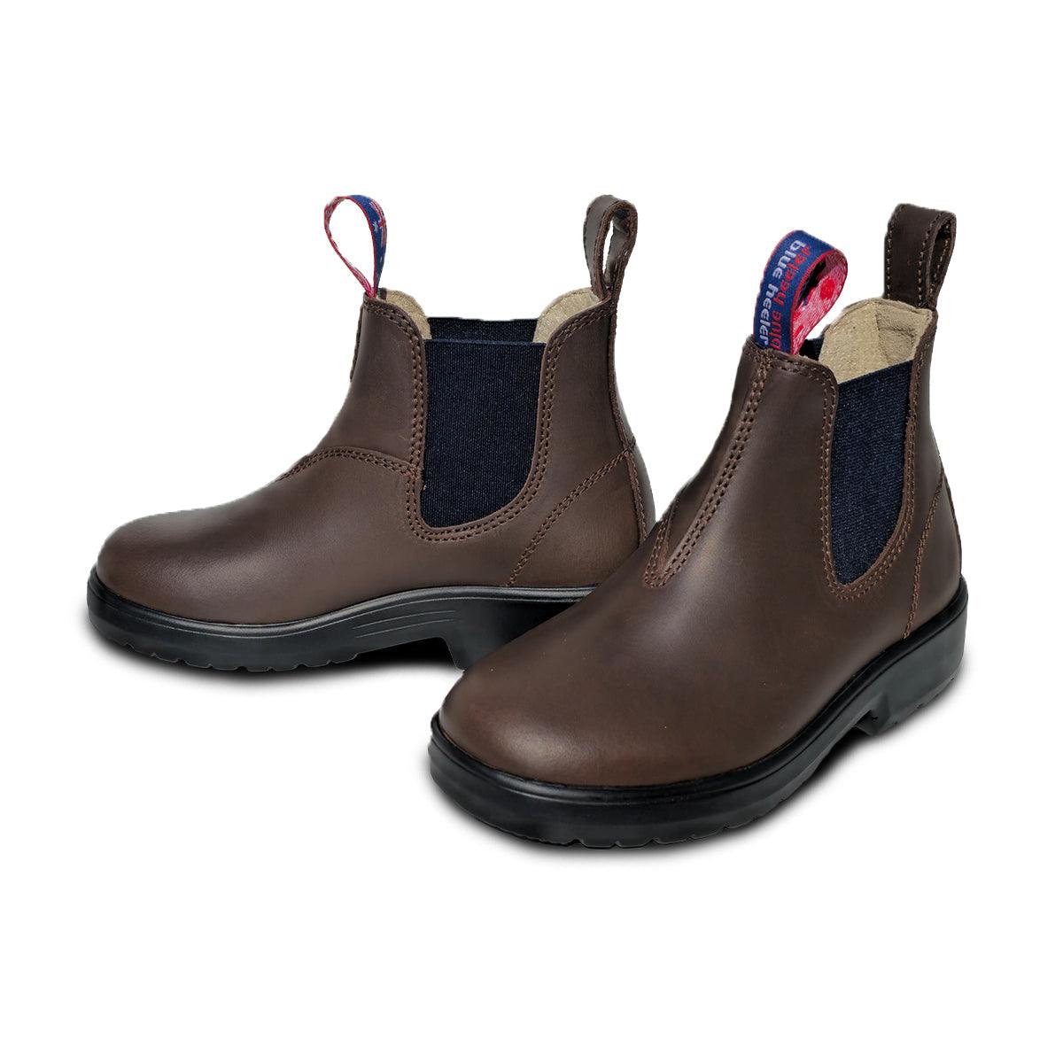 Blue Heeler- OUTBACK KIDS chelsea boots brown/navy - Makimo - Smart Kids