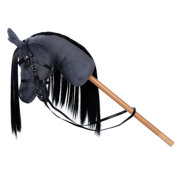 by ASTRUP Hobby Horse BLAZE - Steckenpferd - Grau und Schwarz - Makimo - Smart Kids