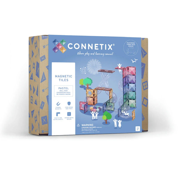 CONNETIX Pastell Kugelbahn Erweiterungspaket - 80-teiliges Set - Makimo - Smart Kids
