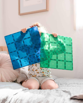 CONNETIX Regenbogen Blau & Grün Grundplatten – 2-teiliges Set - Makimo - Smart Kids