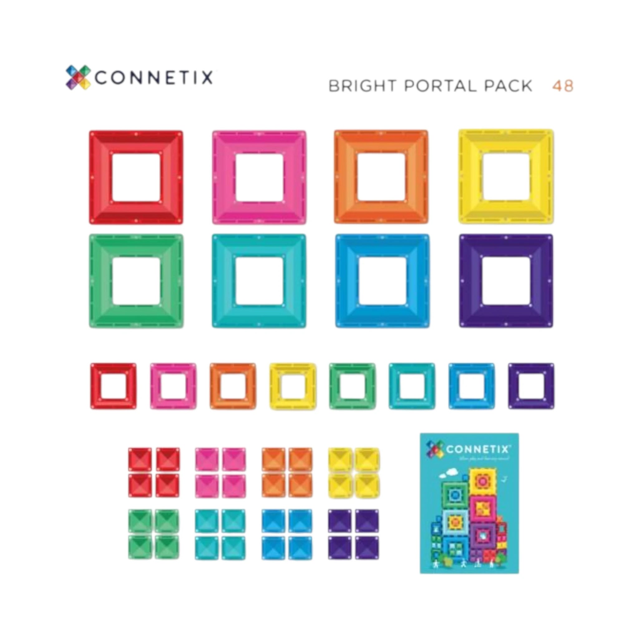 CONNETIX Bright Portal Pack 48 pc - Magnetische Bausteine mit Smart-Spin Technologie - Makimo - Smart Kids