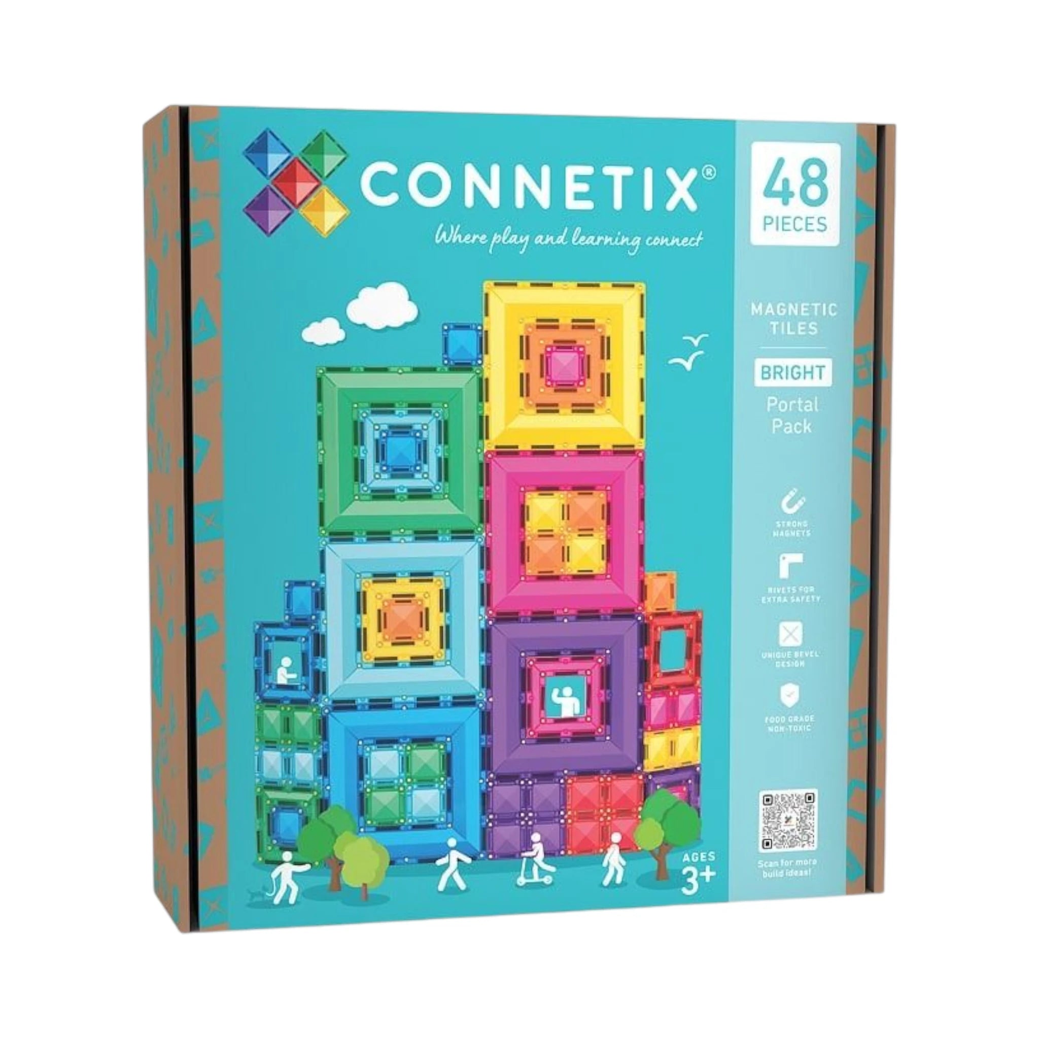CONNETIX Bright Portal Pack 48 pc - Magnetische Bausteine mit Smart-Spin Technologie - Makimo - Smart Kids