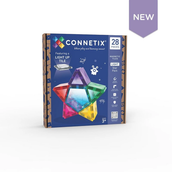 CONNETIX Light Star Pack 28 pc - Magnetische Bausteine mit LED-Leuchtstein - Makimo - Smart Kids