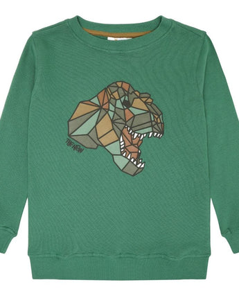 THE NEW Tnlazaron Sweatshirt – Foliage Green mit Dino-Print