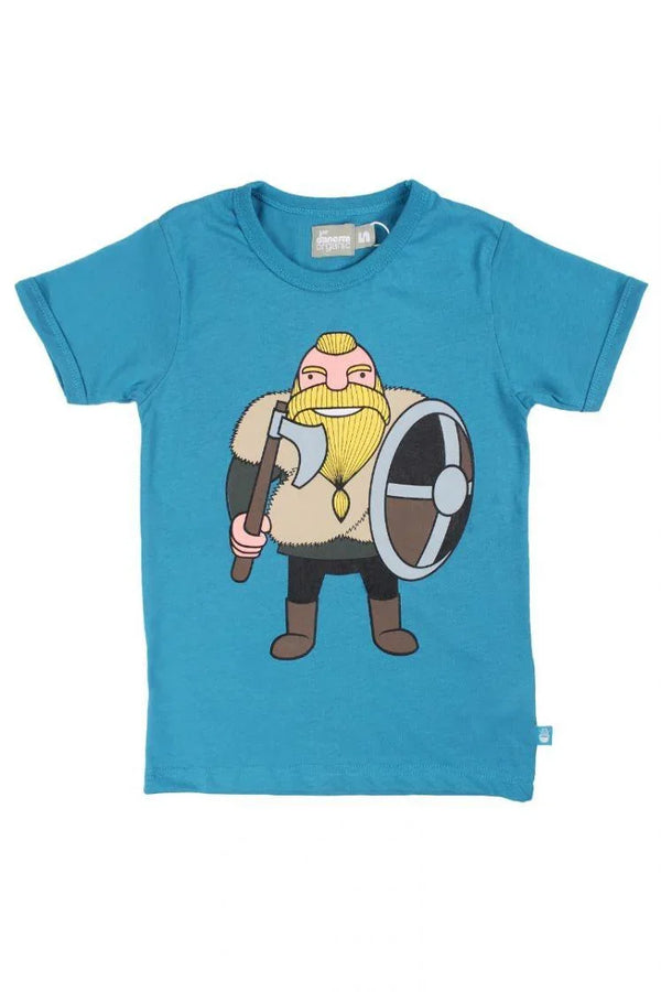 Danefæ - ORGANIC - Danemerian Tee Dusty Blue HARALD DIN VEN - Shirt - Makimo - Smart Kids