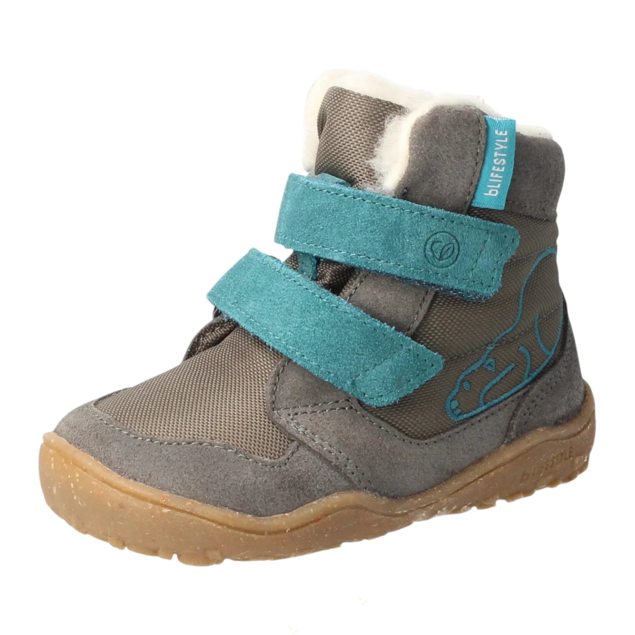 bLIFESTYLE eisbärSTYLE TEX anthrazit - Leder Textil Kinderschuhe mit Wolle - Makimo - Smart Kids