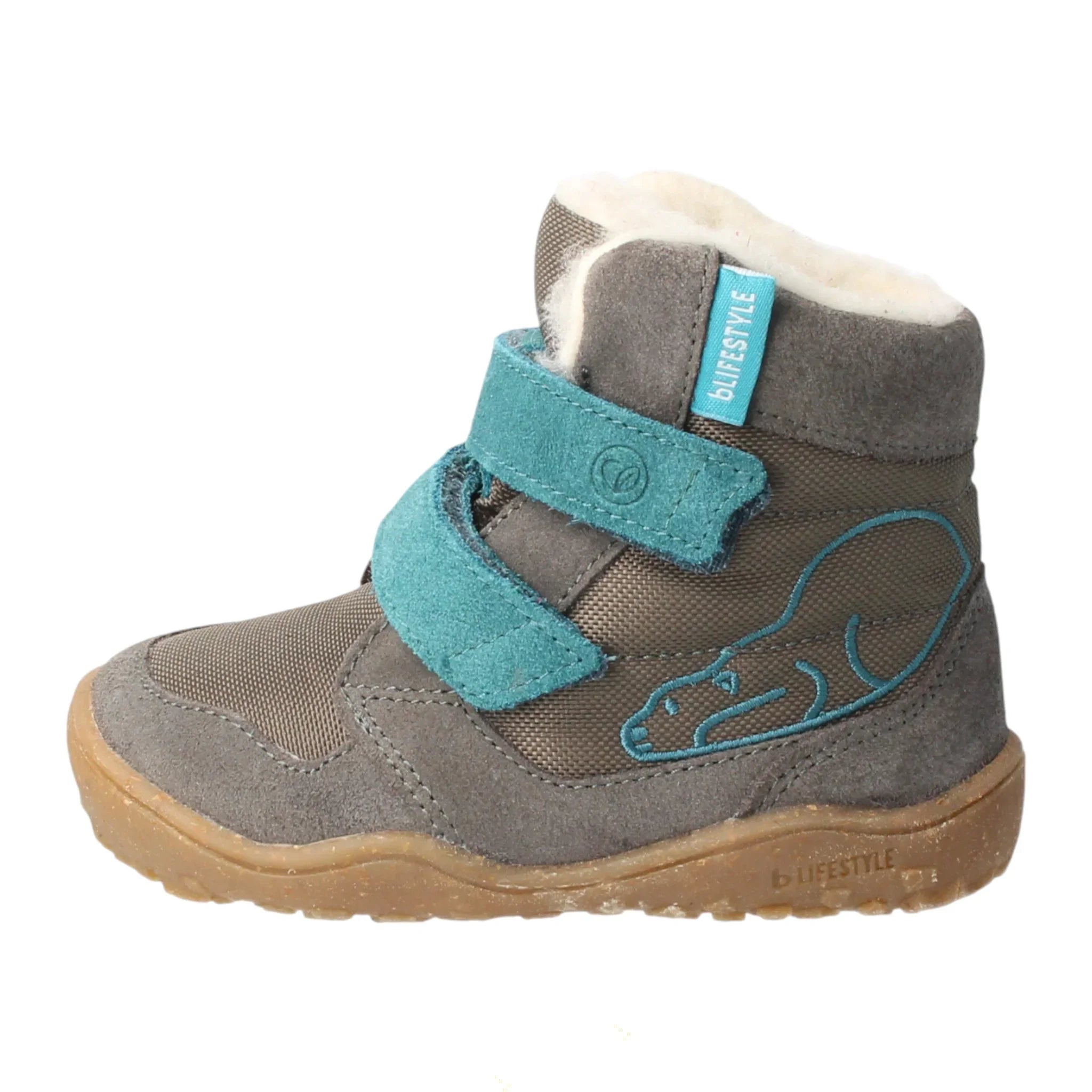 bLIFESTYLE eisbärSTYLE TEX anthrazit - Leder Textil Kinderschuhe mit Wolle - Makimo - Smart Kids