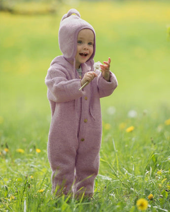 Engel Overall mit Kapuze und Knöpfen - Rosenholz Melange - Makimo - Smart Kids