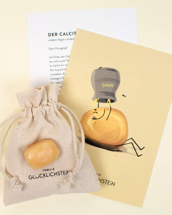 Familie Glücklichstein - Heilstein Einzeln - Calcit - Makimo - Smart Kids