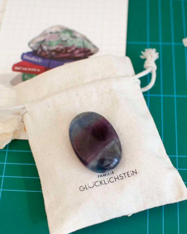 Familie Glücklichstein - Heilstein Einzeln - Regenbogenfluorit Schuledition