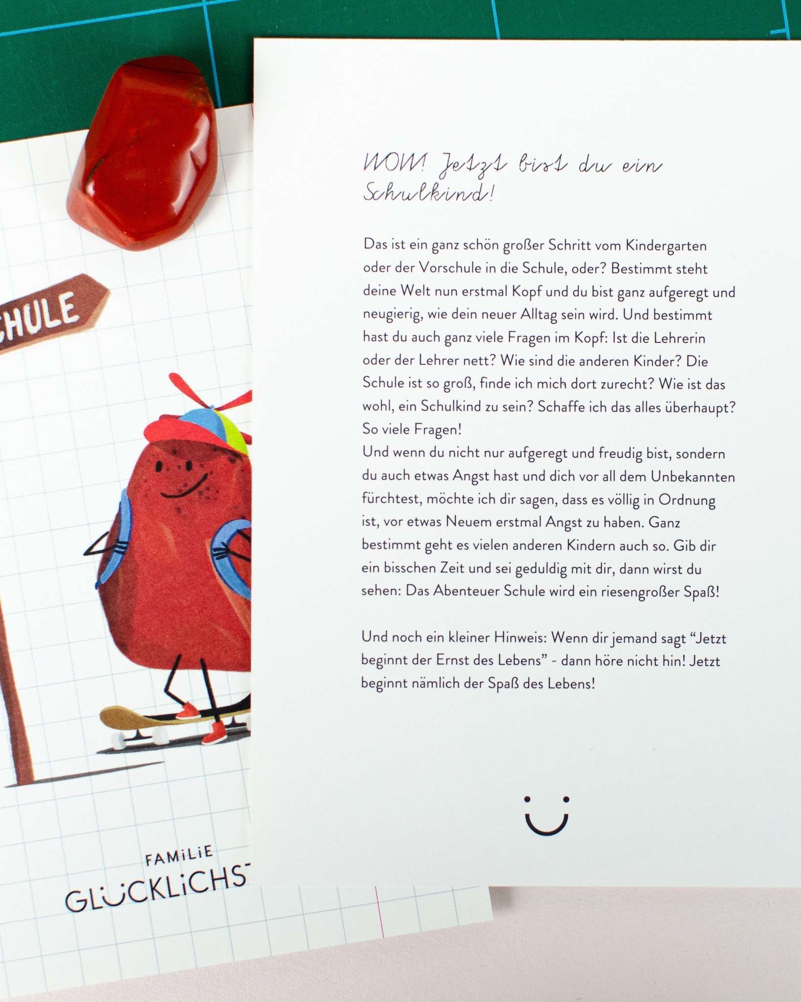 Familie Glücklichstein - Heilstein Einzeln - Roter Jaspis Schuledition - Makimo - Smart Kids