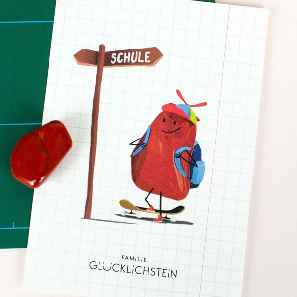 Familie Glücklichstein - Heilstein Einzeln - Roter Jaspis Schuledition - Makimo - Smart Kids