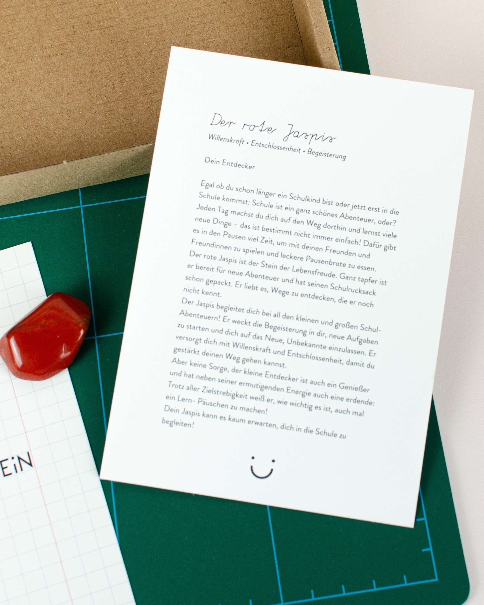 Familie Glücklichstein - Heilstein Einzeln - Roter Jaspis Schuledition - Makimo - Smart Kids