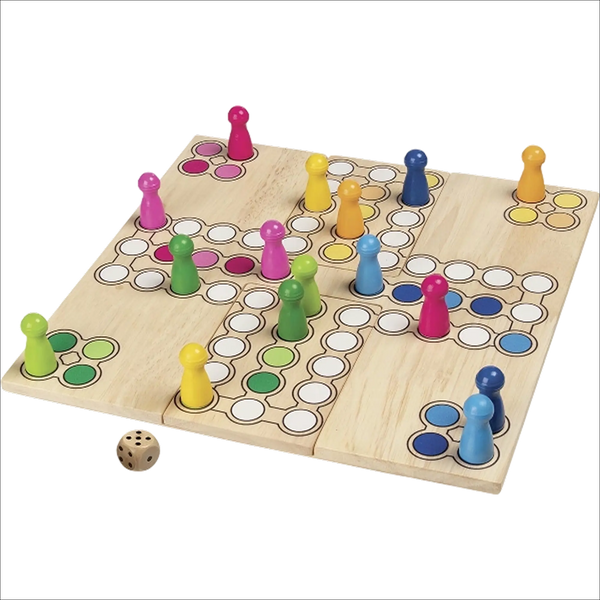 goki Brettspiel Ludo – Brettspiel aus Holz