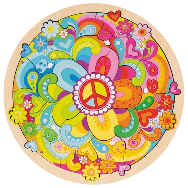 goki Einlegepuzzle Mandala Flowers – Holzpuzzle für Kinder