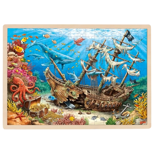 goki Einlegepuzzle Versunkenes Schiff Santa Elena – Holzpuzzle für Kinder