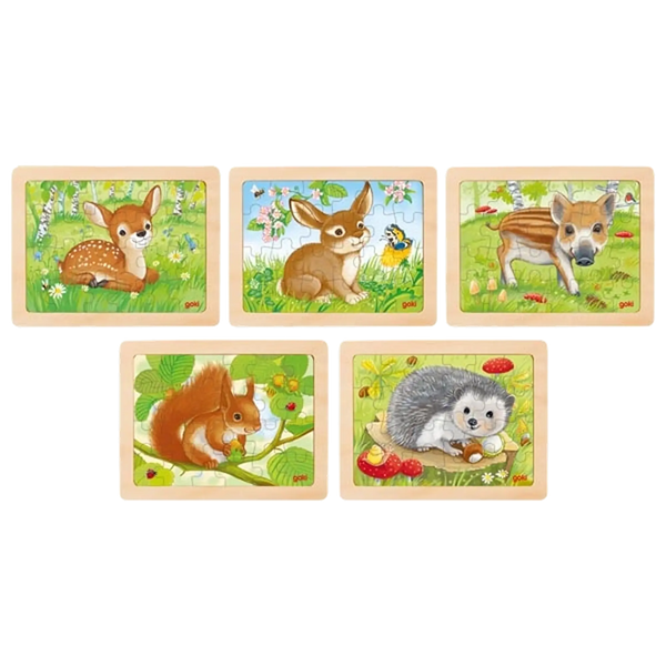 goki Einlegepuzzle Waldtiere – Holzpuzzle für Kinder