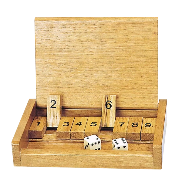 goki Würfelspiel Shut the box – Würfelspiel aus Holz