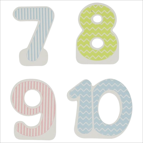 goki Zusätzliche Zahlen 7-10 (für 60706) – Ergänzungszahlen für den Geburtstagszug pastell