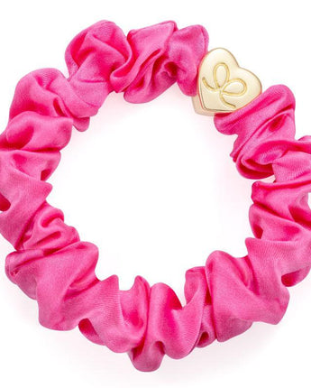 Gold Heart Silk Scrunchie Bubblegum Pink - Makimo - Smart Kids