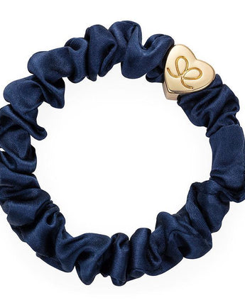 Gold Heart Silk Scrunchie Navy - Makimo - Smart Kids