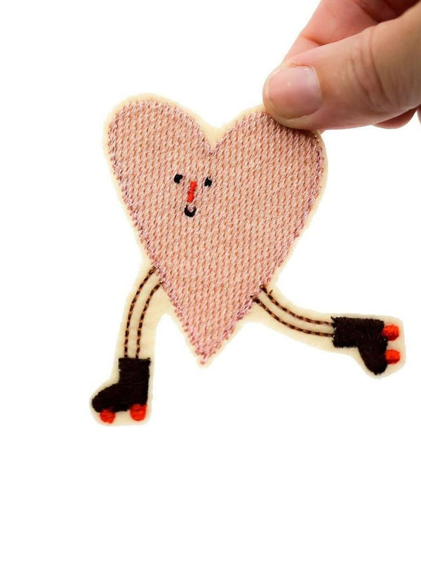 HALFBIRD Aufnäher "Rollschuh Herz gefüllt" | Bügelflicken - 8 x 7 cm - Makimo - Smart Kids