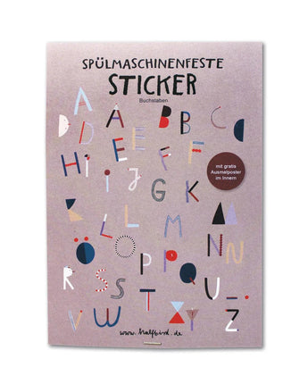 HALFBIRD Spülmaschinenfeste Sticker "ABC" - 77 Buchstaben Aufkleber für glatte Oberflächen - Makimo - Smart Kids