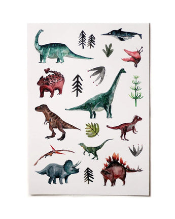 HALFBIRD Spülmaschinenfeste Sticker "Dinos" - 19 Dinosaurier Aufkleber für glatte Oberflächen - Makimo - Smart Kids