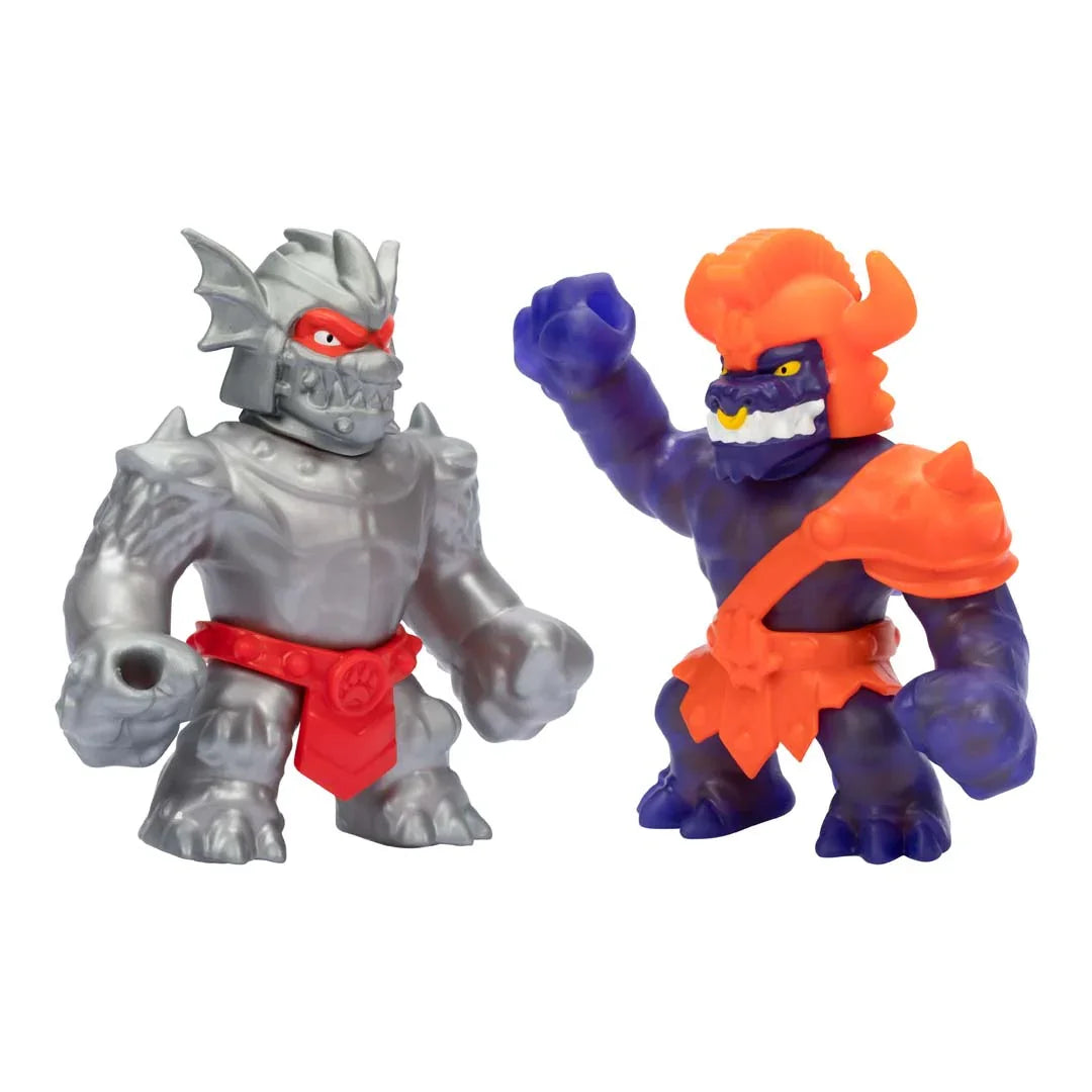 Heroes of Goo Jit Zu - Stretch Strikers - Knight Blazagon vs. Gladiator Corruptagon, elastische Actionfiguren - Makimo - Smart Kids
