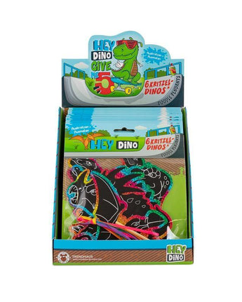 HEY DINO Kritzel-Anhänger zum Kratzen & Ausmalen 6er-Set - Makimo - Smart Kids