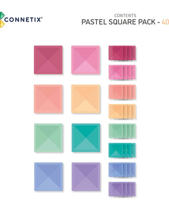 CONNETIX Pastell Quadratpaket - 40-teiliges Set