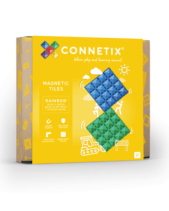 CONNETIX Regenbogen Blau & Grün Grundplatten – 2-teiliges Set