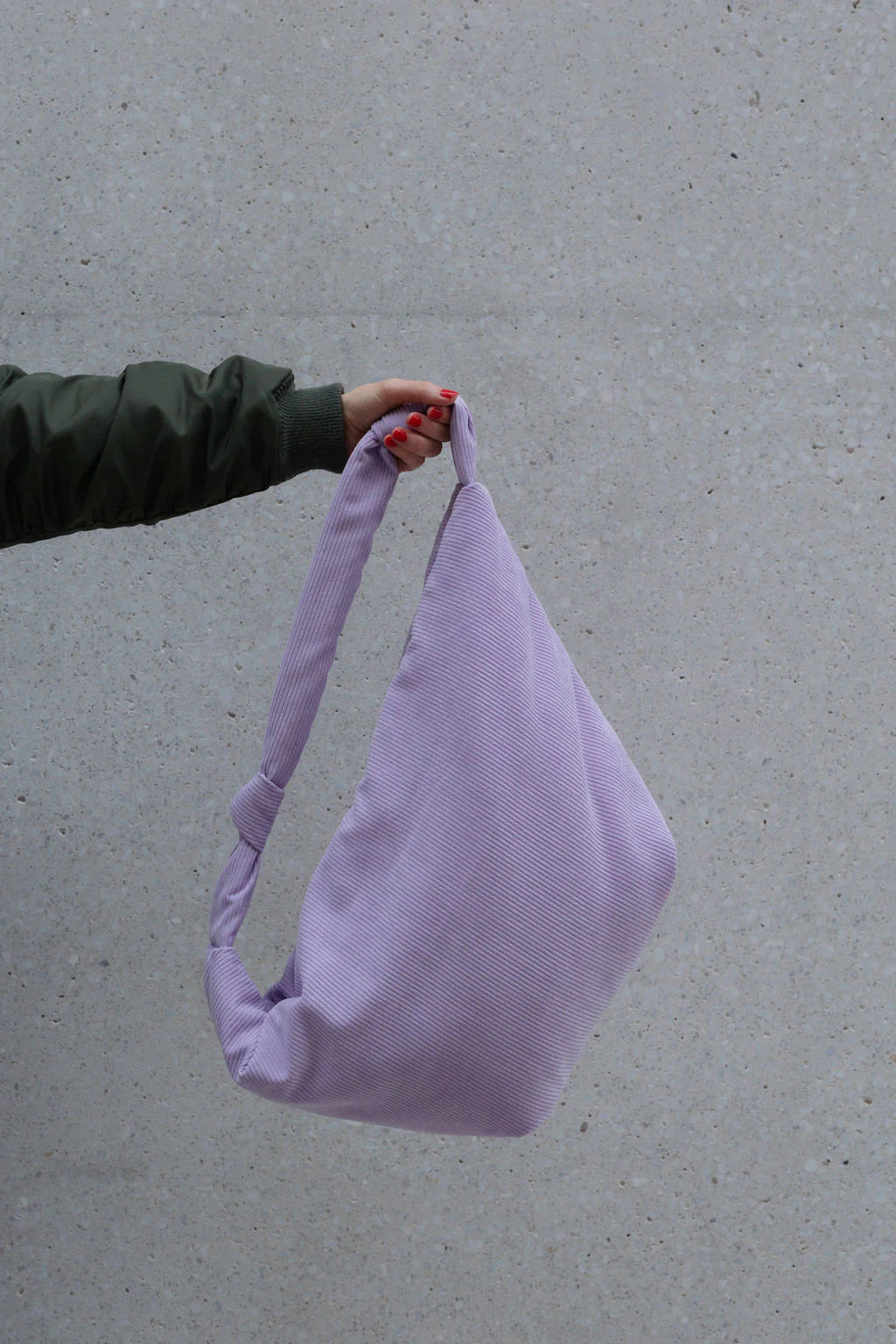 LUKKILY -  Bag #1 Cord lilac – Mom-Bag mit Knotenhenkel & Innenfächern