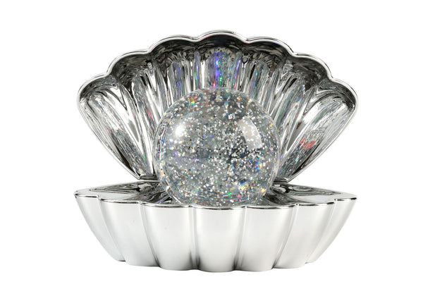 ITOTAL Muschellampe mit Glitzer Silber – Farbwechselnde LED Stimmungsleuchte