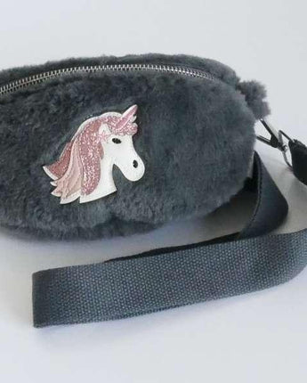 k:s me - Tasche Sidebag Plüsch Einhorn - Dunkelgrau - Makimo - Smart Kids