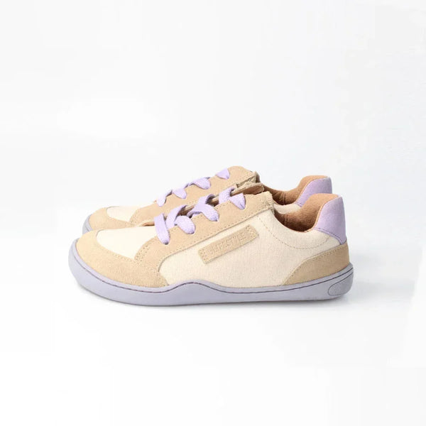 bLIFESTYLE Barfuß-Sneaker kodiakbärSTYLE beige lavendel – Kinderschuh mit Barfußgefühl - Makimo - Smart Kids